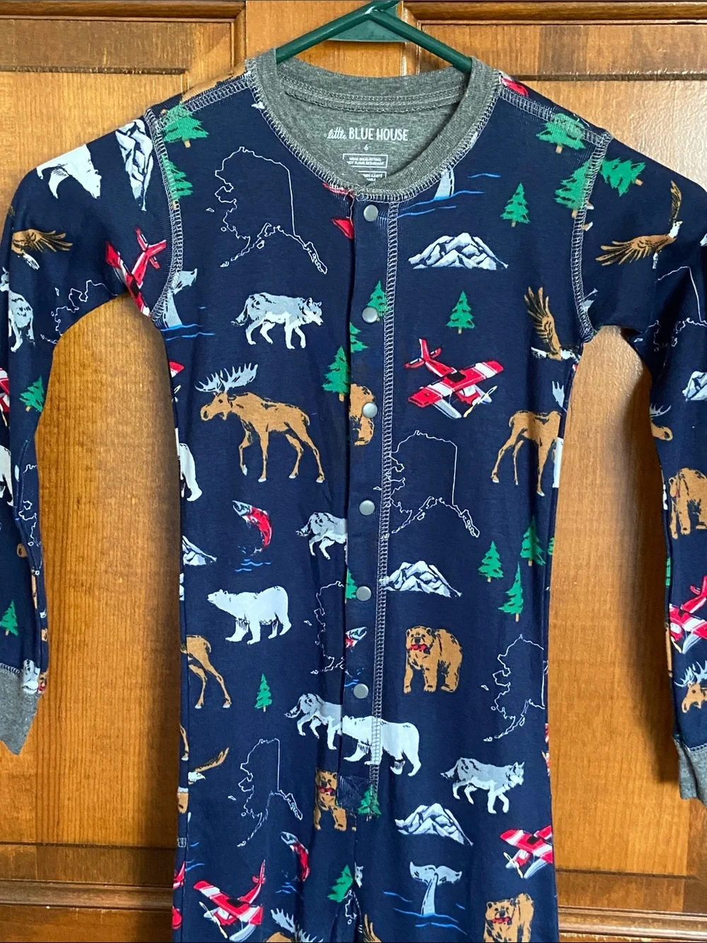Little Blue House/Hatley kids' union one piece all-over wild print Size 6 kids